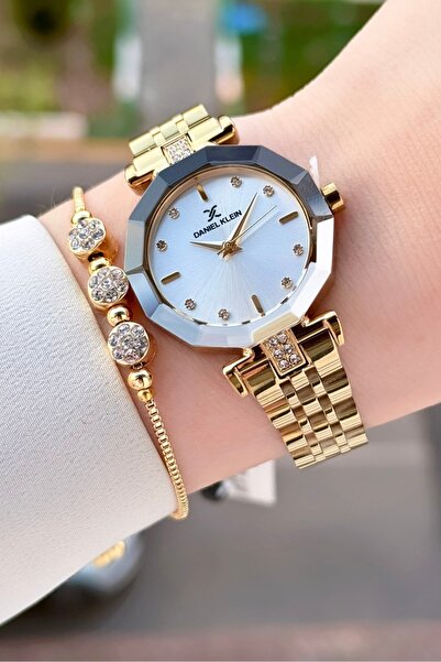 Daniel Klein Gold Renk 30 Mm Kadın Kol Saati Ve Bileklik