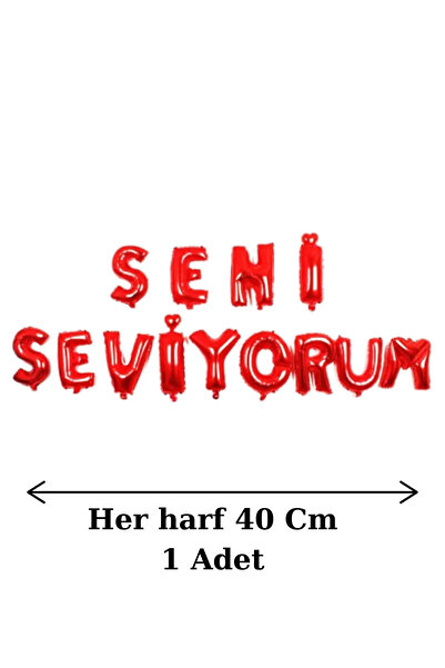 Baloncu Dede Red Heart Balloon Set I Love You Foil Balloon Rose Dried Heart Candle Valentine's Day Women's Day