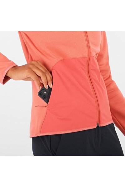 Salomon ESSENTIAL WARM Kadın Tam Fermuar Polar Mineral Red LC2191700