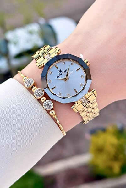 Daniel Klein 30 mm Women's Wristwatch and Bracelet with Gold Color Adjustable...