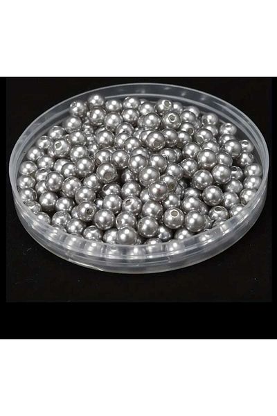 yiğit aksesuar 8 mm Glass Pearl 50 Pcs Grey Necklace Bracelet Jewelry Making Supplies