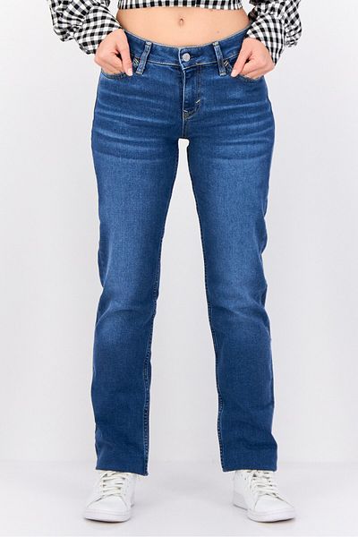 Esprit Women Straight Fit Washed Stretchable Denim, Blue