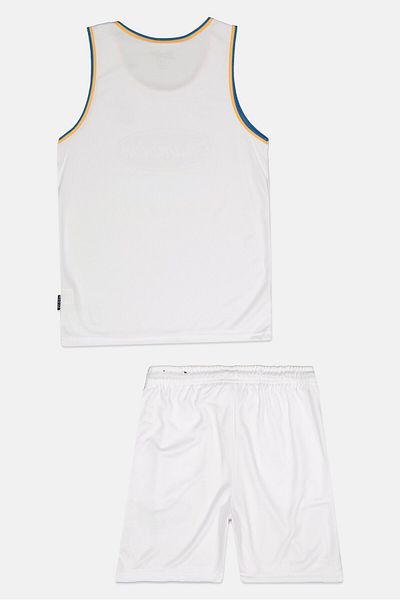Brooklyn Kids Boy 2 Pcs Graphic Print Cycling Jersey And Shorts Set, White