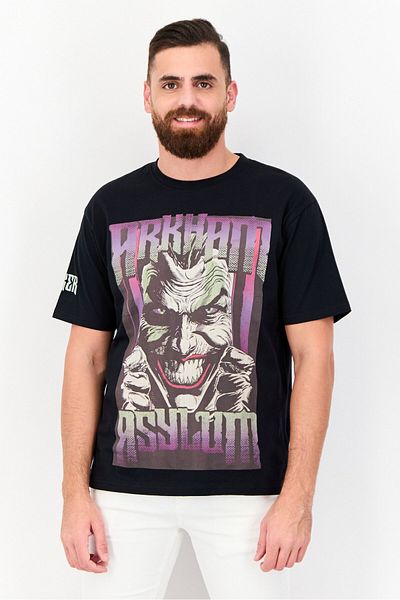 Batman Men Crew Neck Short Sleeve Graphic Print T-shirt, Black