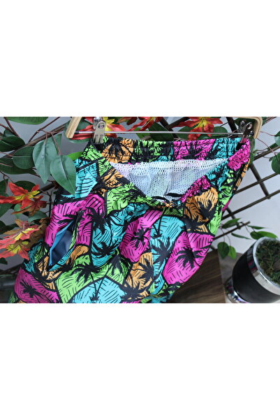 mikam Adult Men's Color Printed Parachute Fabric Long Shorts That Will Hit the Summer Damgasin\