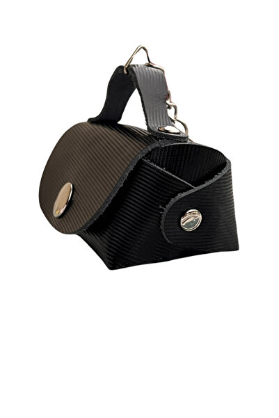 Pinkylola Lola minicik model-Siyah çizgili baskılı hakiki deri çanta süsü, anahtarlık, el yapımı ,bag charm