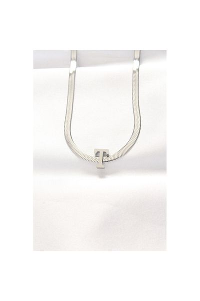 Skygo 316L Steel t Letter Silver Color Italian Chain Necklace - Tj-Bko8535