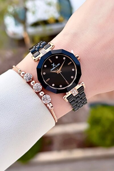 Daniel Klein Rose Siyah Renk Ayarlanabilir Kordonlu 30 mm Kadın Kol Saati ve ...