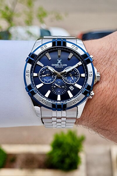 Daniel Klein Kadranı Lacivert Kordonu Metalik Renk 2 Yıl Garantili 44 Mm Göst...