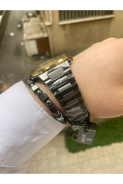 Reward 100% Calendar Steel Men's Wrist Watch with Bracelet Gift