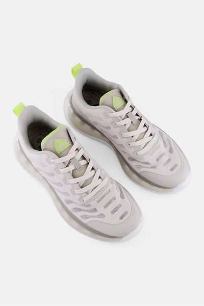 RBX Men Brand Logo Lace Up Running Sports Shoes, Light Grey