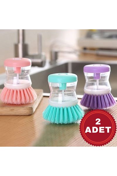 MUUN STORE Dishwashing Brush with Detergent Tank 2 Pieces
