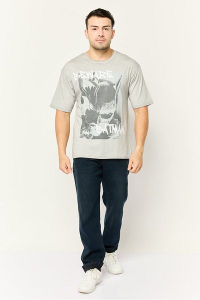 DC Men Crew Neck Short Sleeves Graphic Print T-shirt, Grey