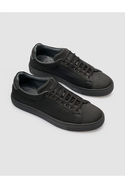 Cabani Men's Sneakers - Knitwear Black, Lace-up