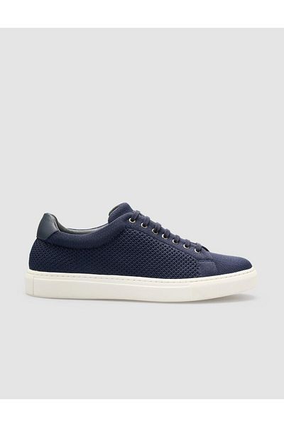 Cabani Navy Blue Knitwear Men's Sports Shoes - Lace-up