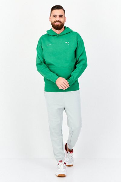 Puma Men Relaxed Fit Long Sleeves Outdoor Hooded Sweatshirt, Green