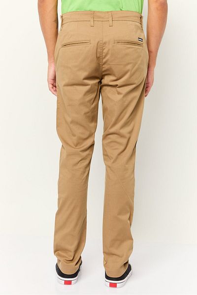 Threadbare Men Slim Fit Solid Chino Pants, Taupe Tan