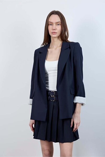 athr brand Fast Perry Kadın Kolu Katlamalı Ceket Poliviskon