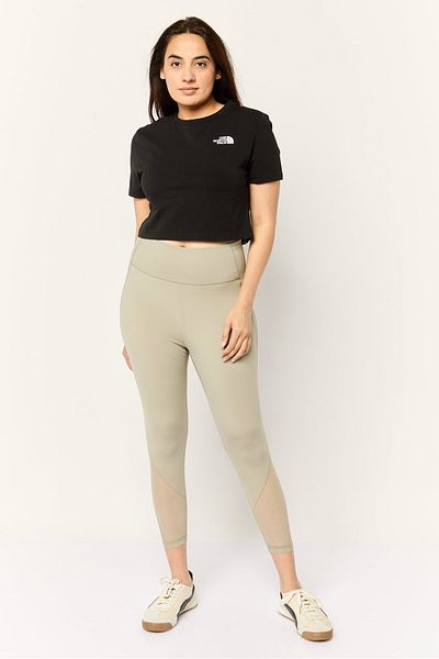 THE NORTH FACE بلوزة نسائية رياضية بأكمام قصيرة للخارج، باللون الأسود