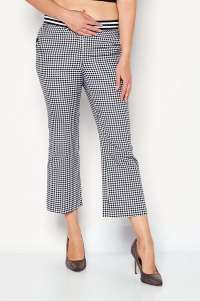 Liu Jo Women Microcheck Capri Pant, White