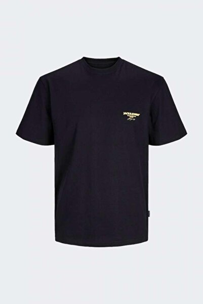 Jack & Jones Ανδρικό μπλουζάκι μαύρο12256494 Jobora Branding Tee Ss Crew Neck...