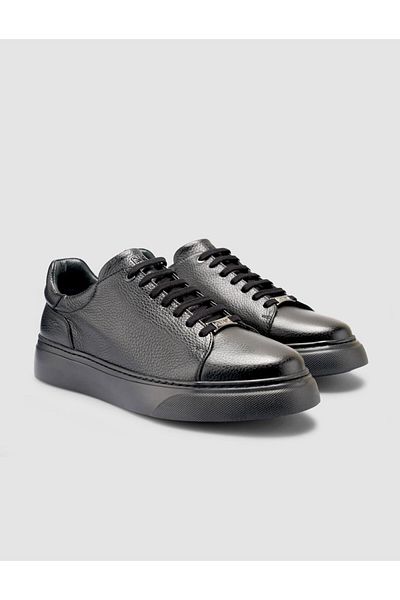Cabani 100% Genuine Leather Black Men's Sneakers