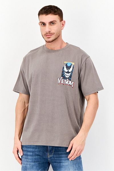 Marvel Men Crew Neck Short Sleeve Graphic Print T-shirt, Grey