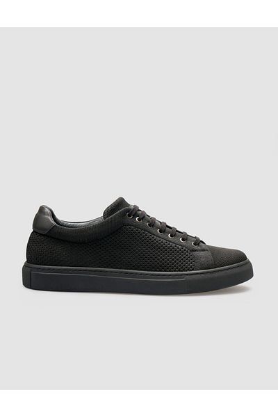 Cabani Men's Sneakers - Knitwear Black, Lace-up