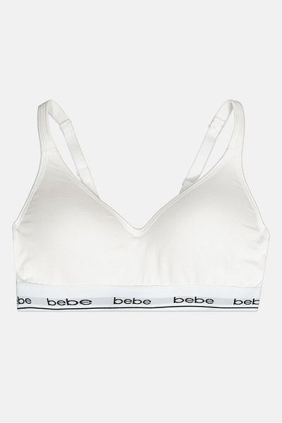 Bebe Women Padded Triangle Bralette, White