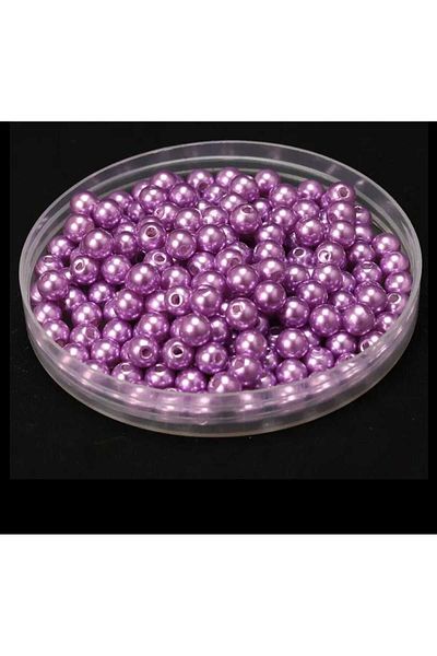 yiğit aksesuar 8 mm Glass Pearl 50 Pcs Purple Necklace Bracelet Jewelry Making Supplies
