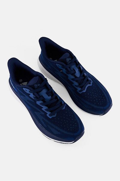 RBX Men Brand Logo Lace Up Running Sports Shoes, Navy