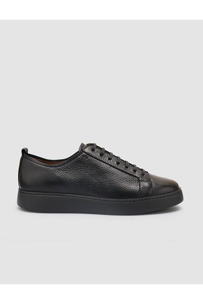 Cabani 100% Genuine Leather Black Men's Sneakers