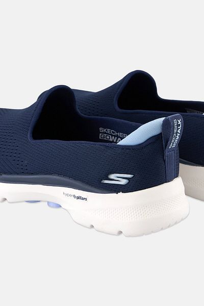 SKECHERS Women Go Walk 6 Ocean Splash Slip On Shoes, Navy Blue