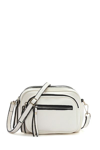 Derimod Geantă de damă, albă, cu curea lungă, tip crossbody 25SBD2019FT