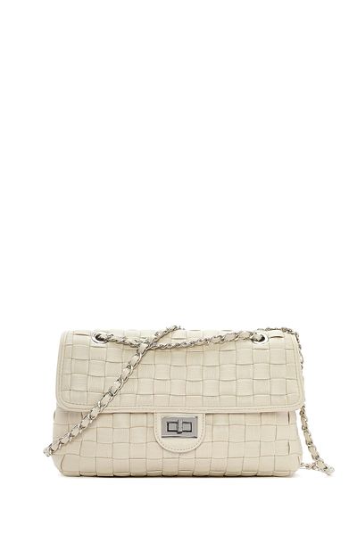 Derimod Women's Cream Braided Chain Strap Shoulder Bag 24Wbd 246829