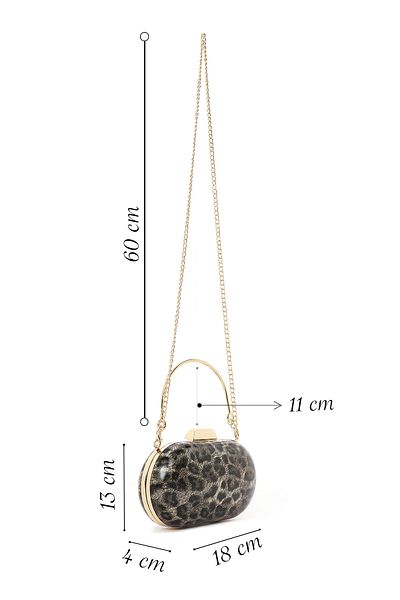 Derimod Gold Leopard Pattern Non-Crush Mini Portfolio Lap Bag