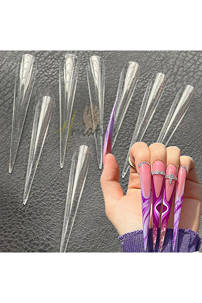Choice 5XL Stiletto 60 قطعة أظافر Stiletto طويلة للغاية مقاس 5XL، أظافر تغطية...