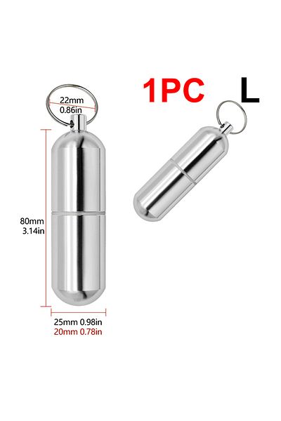 Shunmaii 1pc L 1-3PCS Mini Portable Aluminium Pill Case Keychain Outdoor Pocket Pill Box Container Carry Bot