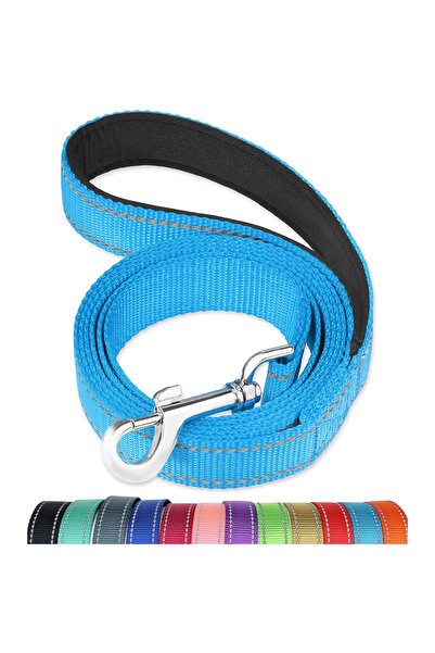 Choice مقود عاكس للكلاب أزرق سماوي - مقبض مبطن ناعم للتدريب والمشي بشكل مريح ...