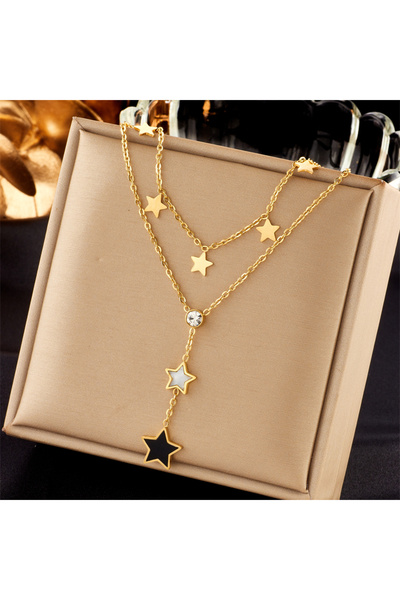 Choice قلادة طويلة من الفولاذ المقاوم للصدأ N1952 DIEYURO 316L باللونين الأبي...