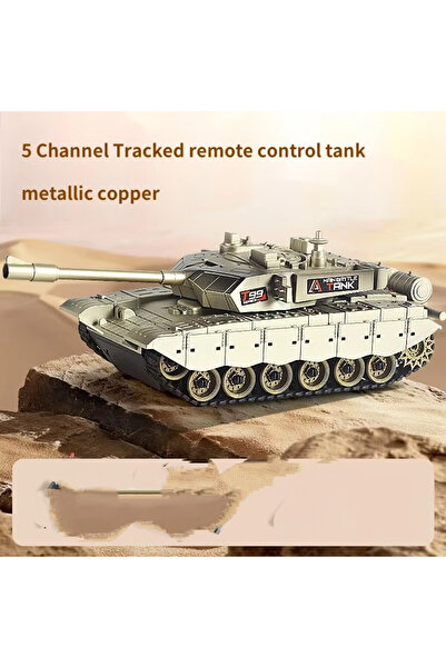 Choice دبابة 5CH نحاسية معدنية 33 سم تعمل بالتحكم عن بعد، دبابة حربية زاحفة، ...