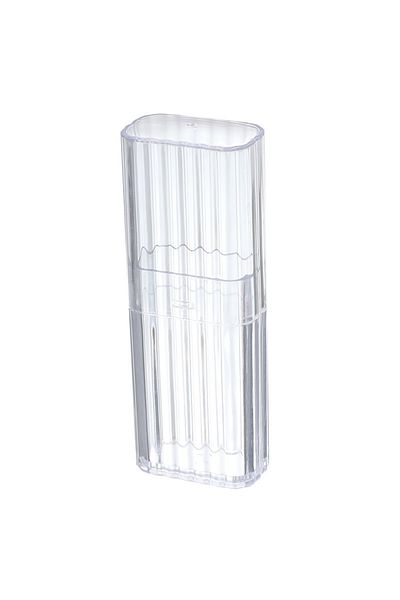 Choice White 1pc Portable Transparent Storage Box, Practical Toothpick Cotton Swab Case for Travel or Busin