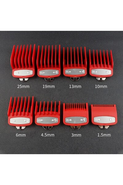 Choice Red 8pcs/set Professional Barber Hair Clipper Guide Combs For Wahl Tri...