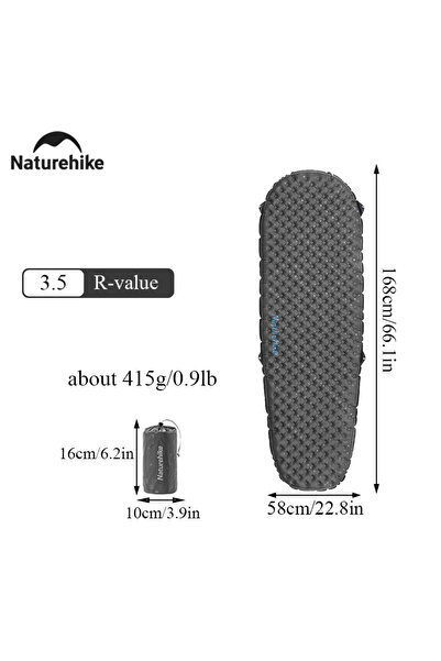 Naturehike مامي - مرتبة هوائية جديدة للتخييم من Naturehike 2024، 3.5 عالية القيمة R، مناسبة لأربعة فصول، خفيفة الوزن للغاية