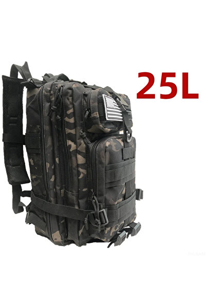 Choice حقيبة ظهر خارجية مقاومة للماء من النايلون 1000D بسعة 25 لترًا (أسود مم...