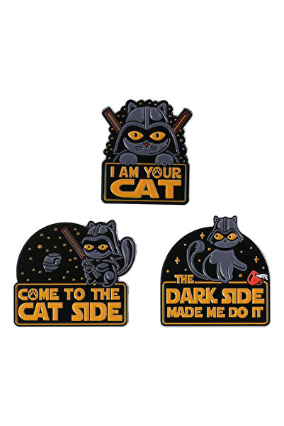 Choice مجموعة من 12 قطعة من دبابيس المينا اللطيفة على شكل قطة سوداء ذات عيون ...