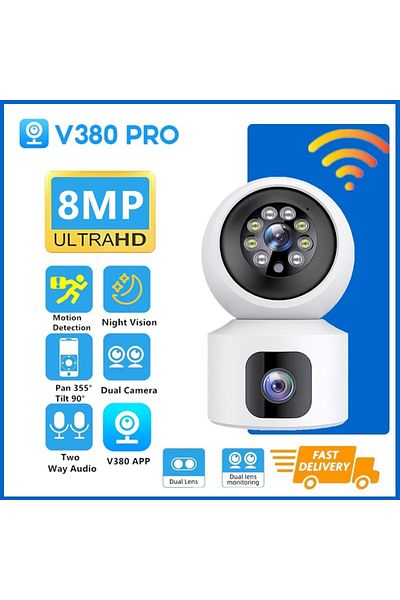 Choice 8MP NO SD Card HD Mini Camera Wifi Wireless Dual Lens 8MP IP Cameras Smart Night Vision CCTV Securit