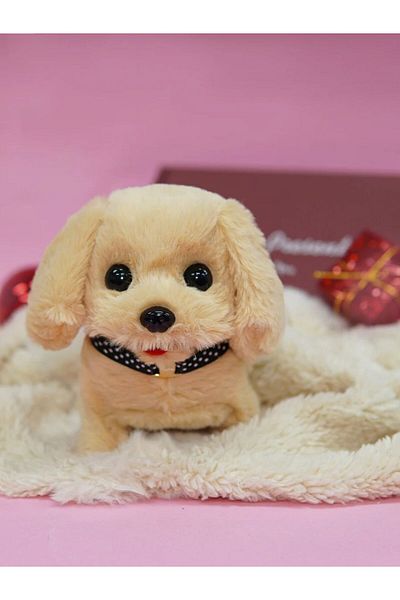 Choice Beige WanWan Toys Interactive Plush Puppy Dog Toy - Walking, Barking, Wagging Tail, and Stretching -