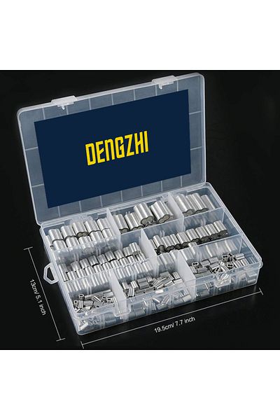 Choice M1.2-100pcs 315-pieces 8 Sizes Aluminum Crimping Loop Sleeve Double Barrel Ferrule For Wire Rope And