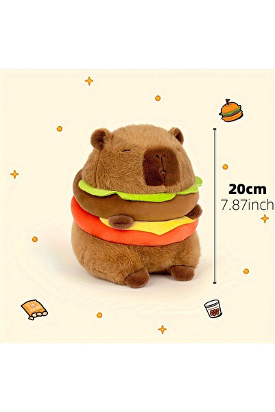 Choice Hamburger Capibara 23cm Capybara Plush Simulation Capibara Anime Fluff...